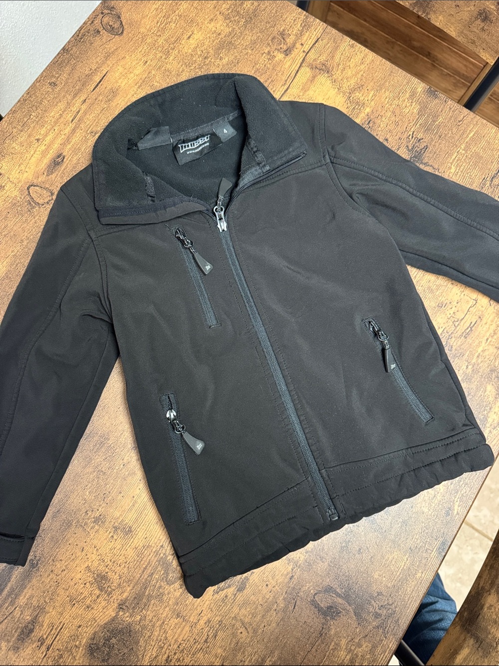 Weatherproof Kids Black Softshell Jacket with Zip Pockets